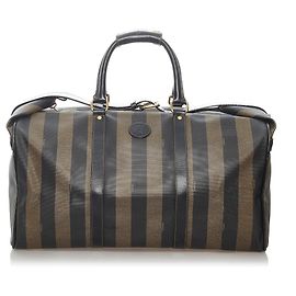 Fendi Brown Pequin Sac De Voyage Marron Noir Marron foncé