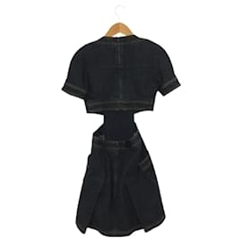 Fendi-**[Occasion] Robe manches courtes FENDI / 38 / denim / IDG / denim découpé-Bleu