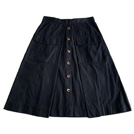 Gonna Céline in cotone blu navy Blu navy