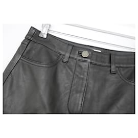 Michael Kors-Michael by Michael Kors Leather Mini Skirt-Black