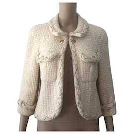 Chanel-Giacca Chanel in lana beige-Beige