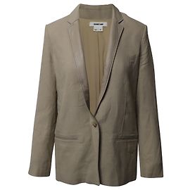 Helmut Lang Noa Einreihiger Blazer aus beiger Viskose Braun Beige