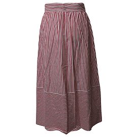 Falda Midi de Rayas Maje Jousse en Algodón Rojo Roja