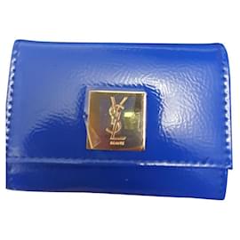 Yves Saint Laurent-Yves Saint Laurent leather pouch for makeup palette-Blue
