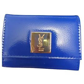 Pochette en cuir Yves Saint Laurent pour palette make up Bleu