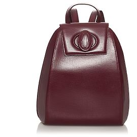 Cartier Red Must de Cartier Lederrucksack Rot Bordeaux