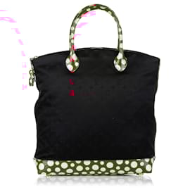 Louis Vuitton-Louis Vuitton Black Monogram Lockit Vertical Yayoi Kusama Dots Infinity MM-Black,Red