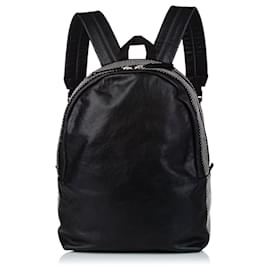 Alexander Mcqueen-Alexander McQueen Black Leather Backpack-Black