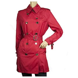 Burberry-Burberry Fuchsia Poliamida Raincoat Mac Trench Jacket Coat tamanho EUA6, Reino Unido8, ITA40-Fuschia