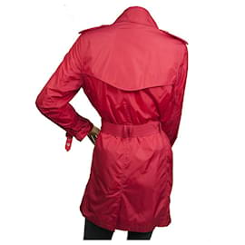 Burberry-Burberry fucsia poliamida impermeable Mac Trench Jacket abrigo tamaño EE. UU.6, Reino Unido8, ITA40-Fucsia