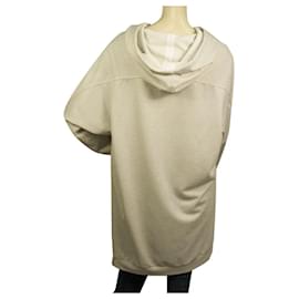 Dondup-Dondup Silbergraues langes Sweatshirt aus Viskose mit Kapuze, Größe M-Silber