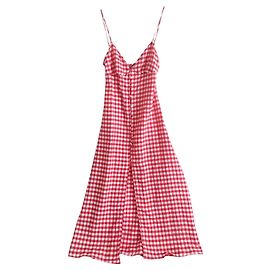 Zara Vichy summer dress White Red