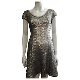 Autre Marque-Silver cocktail dress, sequinned by Mikael Aghal-Silvery