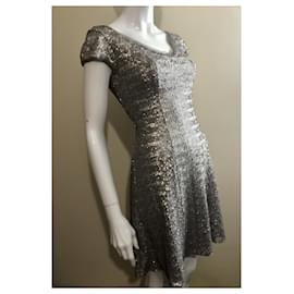 Autre Marque-vestido de coquetel prata, lantejoulas por Mikael Aghal-Prata