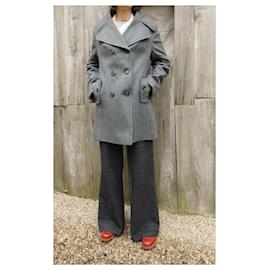 Autre Marque-vintage pea coat size 40-Grey