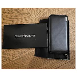 Cesare Paciotti-Paciotti black leather bifold wallet-Black