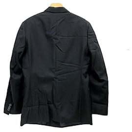 Gianni Versace-*[Used] Gianni Versace stripe lined tailored jacket size 48 made in Italy men's tops-Black