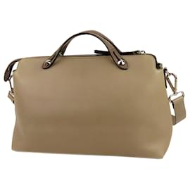 Fendi-Sacoche en cuir marron Fendi By The Way-Marron,Marron clair