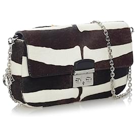 Dior-Dior White Miss Dior Pony Hair Crossbody Bag-Black,White