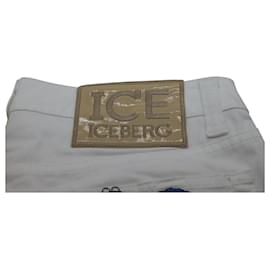 Iceberg-Calça bordada Iceberg x Os Simpsons em algodão creme-Branco,Cru