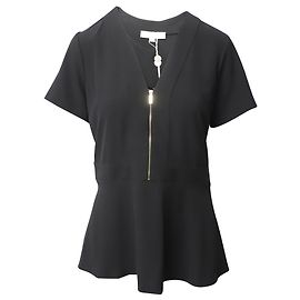 Michael Kors Schößchen-Top aus schwarzem Polyester Schwarz
