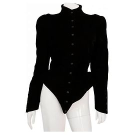 THIERRY MUGLER - Schwarzer Samt-Blazer mit passener Weste Schwarz