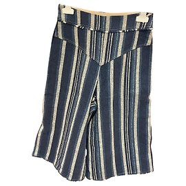 Gonna culotte Chloé a righe blu indaco ed ecru Multicolore