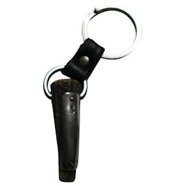 Yves Saint Laurent-Mombasa key ring.-Silver hardware