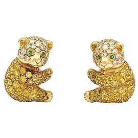 inconnue Orecchini Van Cleef & Arpels, "Cuccioli", giallo oro, diamanti e zaffiri. Altro