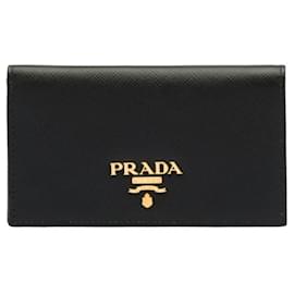 Prada-Kleine Geldbörse aus Saffianleder-Schwarz