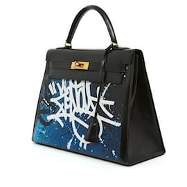 Hermès-Kelly 32 BLACK SELLIER VON ZENOÏ-Schwarz