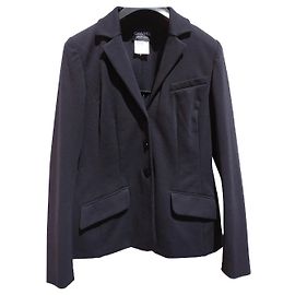 Chanel black wool blazer Black