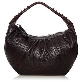 Bolsa Fendi Marrom Espião Hobo de Couro Marrom Castanho escuro