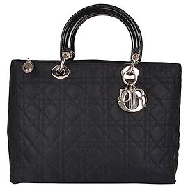 Christian Dior Lady Dior black handbag large size Black