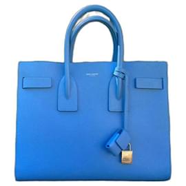 Yves Saint Laurent-Yves Saint Laurent bag model "Sac de Jour" sky blue leather-Light blue