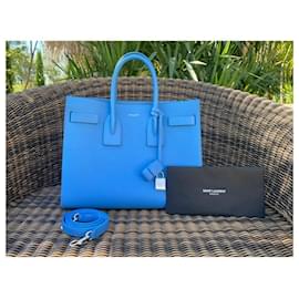 Yves Saint Laurent-Yves Saint Laurent bag model "Sac de Jour" sky blue leather-Light blue