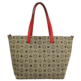 Karl Lagerfeld Monogram Canvas Red Leather Handbag Tote Shoulder Bag Shopper Multiple colors