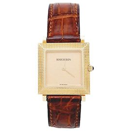 Relógio Boucheron, "Ponto de diamante", ouro amarelo, cuir. Outro