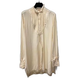 Autre Marque Camicia tunica in seta beige Beige