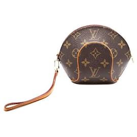 Louis Vuitton-Louis Vuitton Ellipse Wristlet Clutch Monogram Canvas-Brown