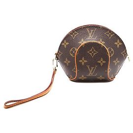 Louis Vuitton Ellipse Wristlet Clutch Monogram Canvas Marrone