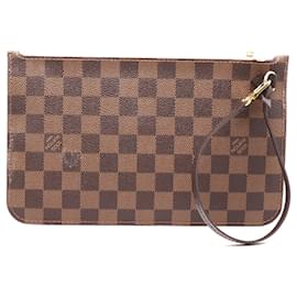 Louis Vuitton-Louis Vuitton Neverfull Pochette Damier Ébène Canvas-Marrom