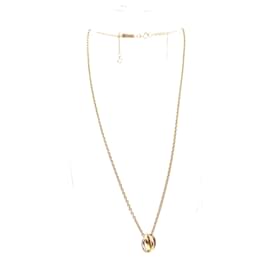 Cartier-Cartier Gold 18K 750 Bague Trinity Charms Collier tricolore-Doré