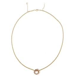 Cartier-Cartier Gold 18K 750 Bague Trinity Charms Collier tricolore-Doré