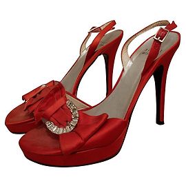 Décolleté Stuart Weitzman in raso rosso 37 Rosso