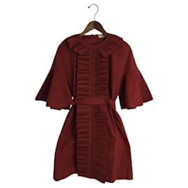 Fendi-**[Occasion] Robe / Chemisier FENDI / 38 / Coton / ROUGE / Sangle de taille / Rouge /-Rouge
