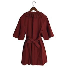 Fendi-**[Occasion] Robe / Chemisier FENDI / 38 / Coton / ROUGE / Sangle de taille / Rouge /-Rouge
