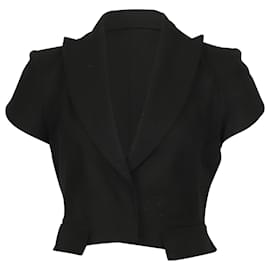 Autre Marque-Antonio Berardi Cap Sleeve Bolero Top em algodão preto-Preto