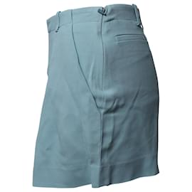 Chloé-Chloé Krepp-Shorts mit hoher Taille in blauem Acetat-Blau