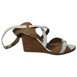 Hermès Compensées Giorno en Cuir Blanc Blanc